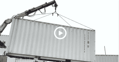 déchargement d'un container 20 pieds